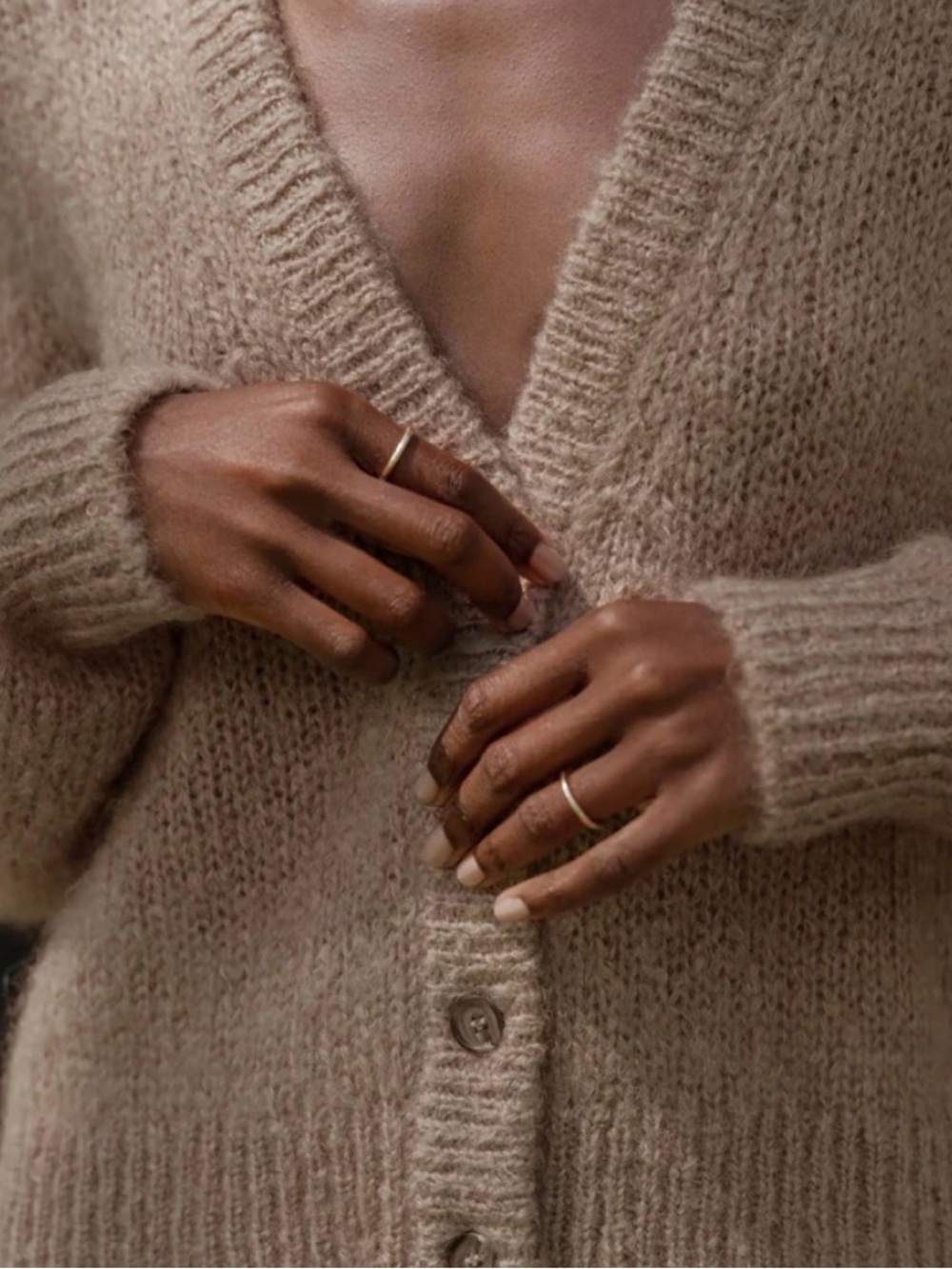 Jenni Kayne Alpaca Undyed Stone Cardigan Sweater Size XS